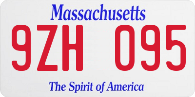 MA license plate 9ZH095