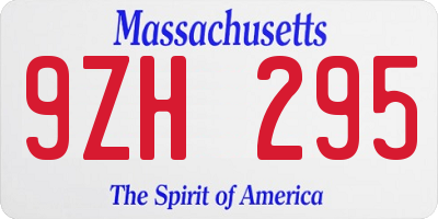 MA license plate 9ZH295