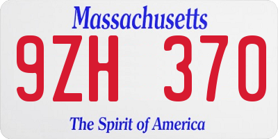 MA license plate 9ZH370