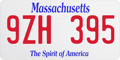 MA license plate 9ZH395