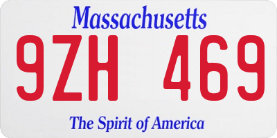 MA license plate 9ZH469