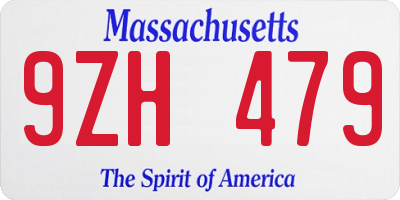 MA license plate 9ZH479