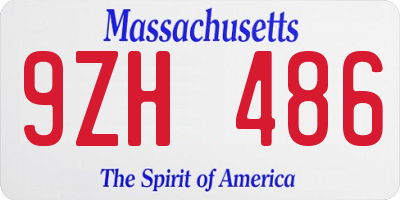 MA license plate 9ZH486