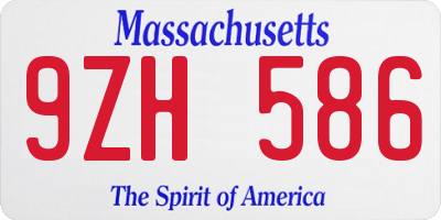 MA license plate 9ZH586