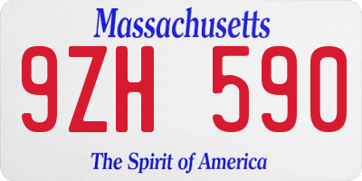 MA license plate 9ZH590