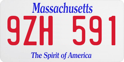 MA license plate 9ZH591