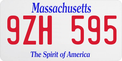 MA license plate 9ZH595