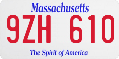 MA license plate 9ZH610