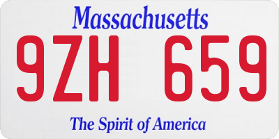 MA license plate 9ZH659