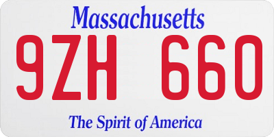 MA license plate 9ZH660