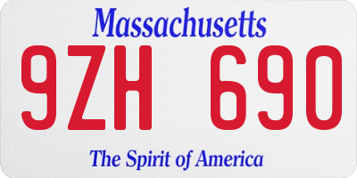 MA license plate 9ZH690