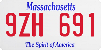 MA license plate 9ZH691