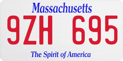 MA license plate 9ZH695