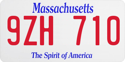 MA license plate 9ZH710