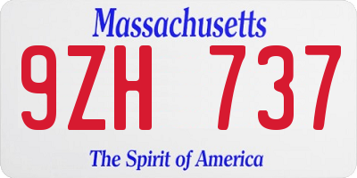 MA license plate 9ZH737