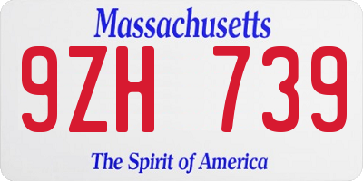 MA license plate 9ZH739