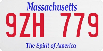 MA license plate 9ZH779