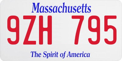 MA license plate 9ZH795