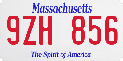 MA license plate 9ZH856