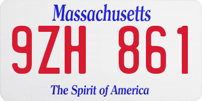 MA license plate 9ZH861