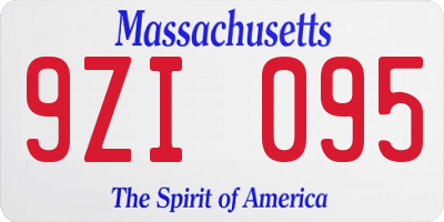 MA license plate 9ZI095