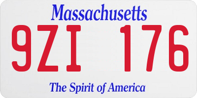 MA license plate 9ZI176