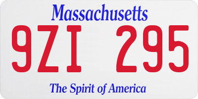 MA license plate 9ZI295