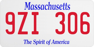 MA license plate 9ZI306