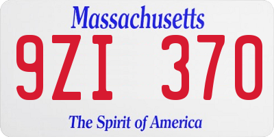 MA license plate 9ZI370