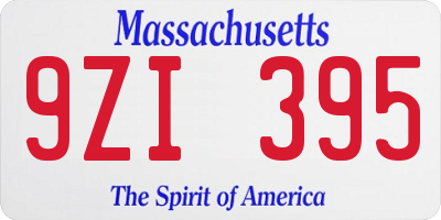 MA license plate 9ZI395
