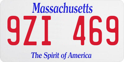 MA license plate 9ZI469