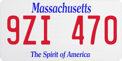MA license plate 9ZI470