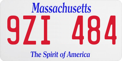 MA license plate 9ZI484