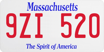 MA license plate 9ZI520