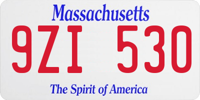 MA license plate 9ZI530
