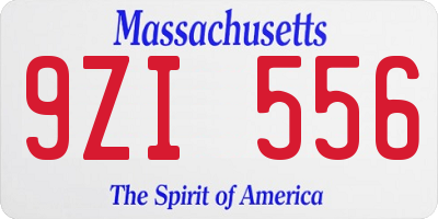 MA license plate 9ZI556