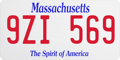 MA license plate 9ZI569