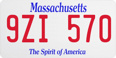 MA license plate 9ZI570