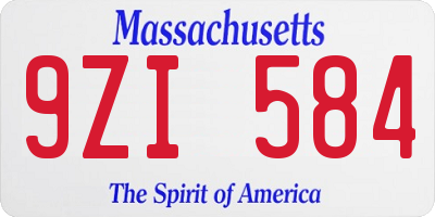 MA license plate 9ZI584