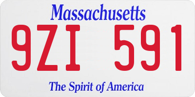 MA license plate 9ZI591