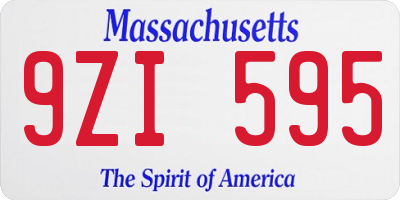 MA license plate 9ZI595