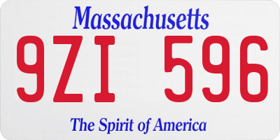MA license plate 9ZI596