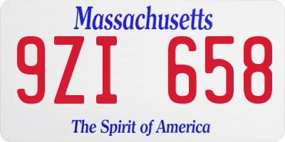 MA license plate 9ZI658