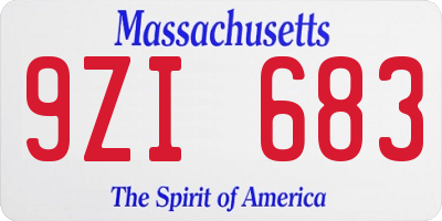 MA license plate 9ZI683