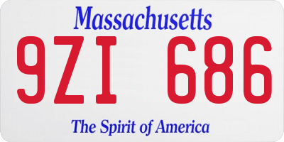 MA license plate 9ZI686