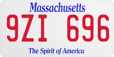 MA license plate 9ZI696