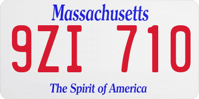 MA license plate 9ZI710