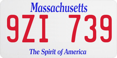 MA license plate 9ZI739