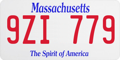 MA license plate 9ZI779