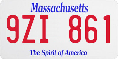 MA license plate 9ZI861